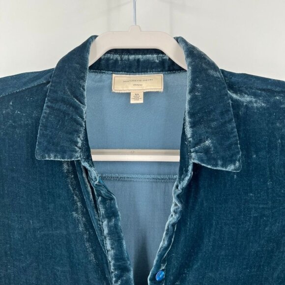 Anthropologie Moulinette Sours Velvet Button Down  Mini Shirt Dress Size XS - Picture 3 of 12